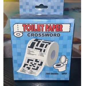 Toilet‎ Paper Gag Gift Crossword Novelty 3 Ply 200 Sheets Game White Elephant